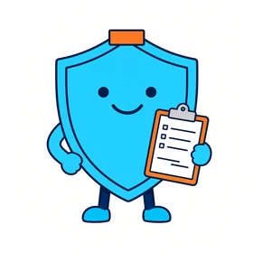 Appealy, a cyan shield bot holding an orange clipboard