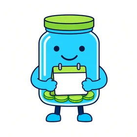 Gigly, a cyan calculator bot holding a lime green tax form